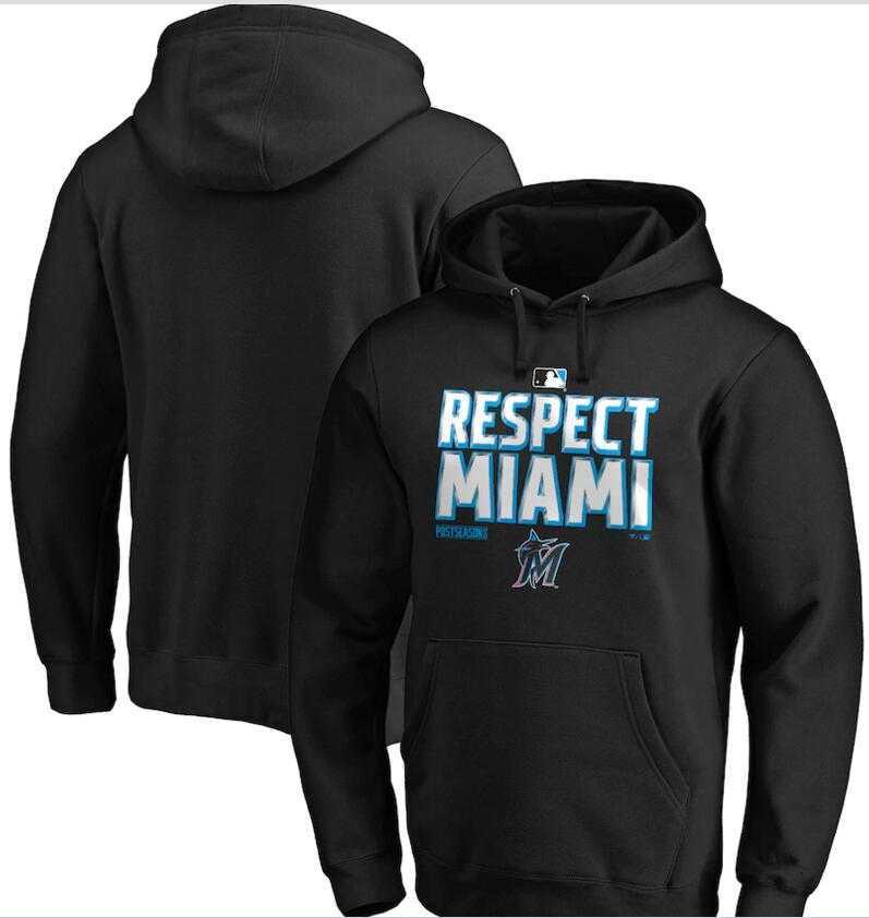 Men's Miami Marlins Black 2020 Postseason Locker Room Pullover Hoodie,We sell and wholesale Men's Miami Marlins Black 2020 Postseason Locker Room Pullover Hoodie on line form chian!